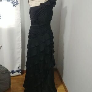 NWT Jade black one shoulder chiffon special occasion 10
